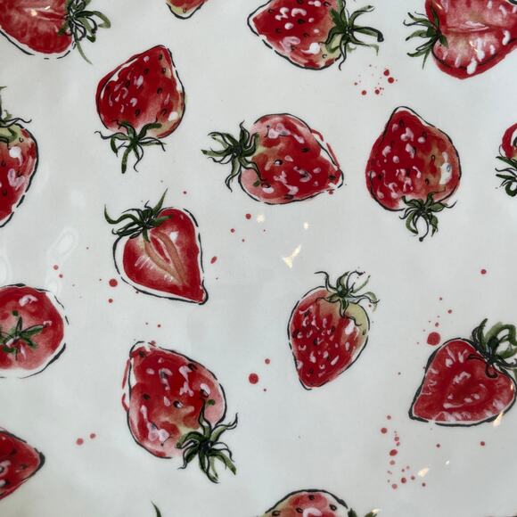 ELI + ANA Handmade Ceramics Strawberry Dinner Plates 11in Set of 4 NEW - Picture 10 of 10